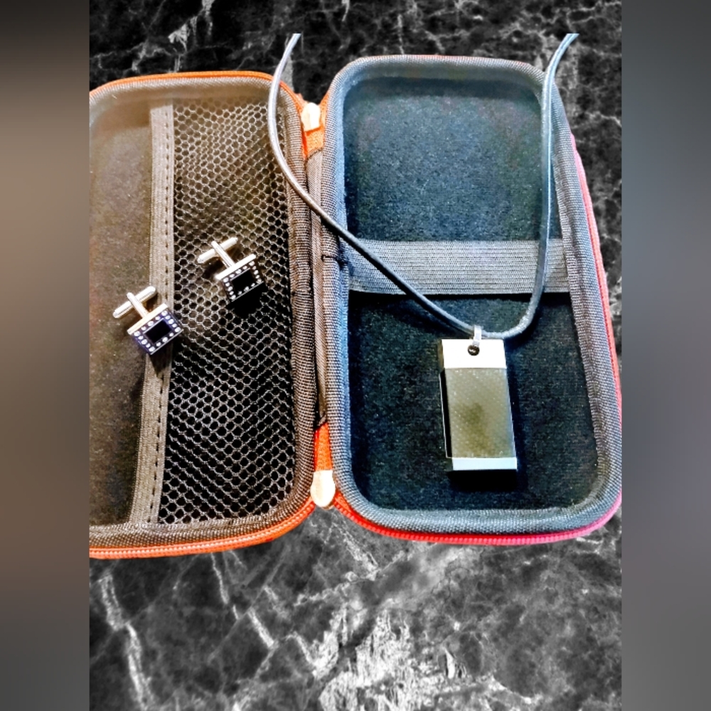 Men's Kenneth Cole Reaction Stainless Steel Pendant with Cufflinks in Case